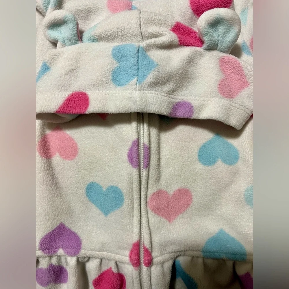 The Children’s Place Heart Print Fleece Hoodie with ears